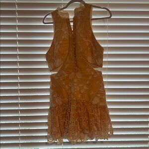 Elegant Yellow Lace Dress